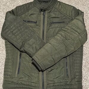 Men's Quilted Olive Jacket